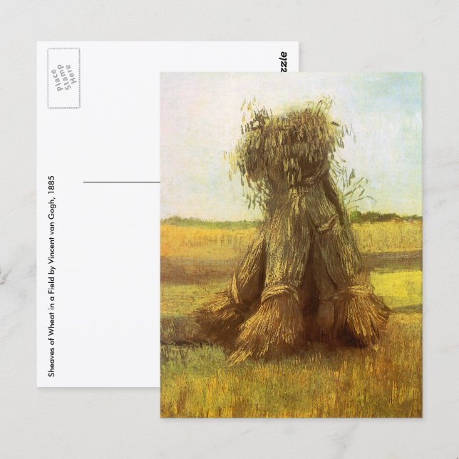 Postal Vincent van Gogh - Gavillas de Trigo (Anverso / Reverso)