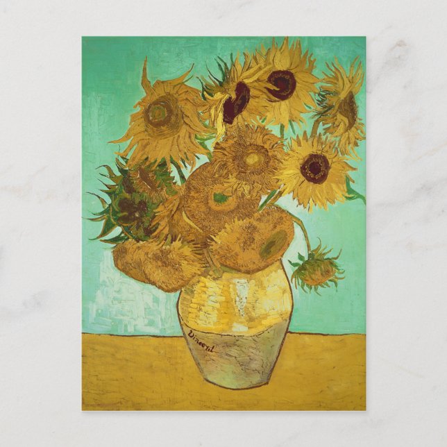 Postal Vincent van Gogh | Girasoles, 1888 (Anverso)