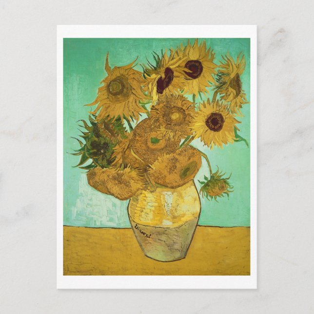 Postal Vincent van Gogh | Girasoles, 1888 (Anverso)