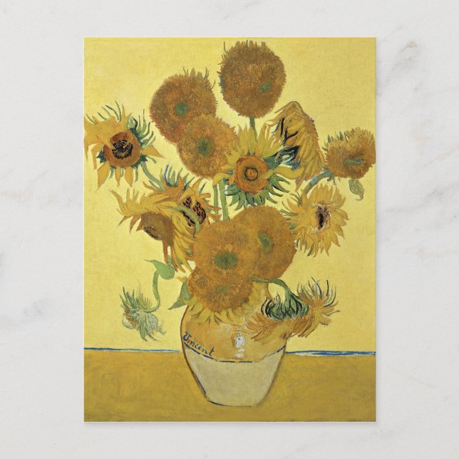 Postal Vincent van Gogh | Girasoles, 1888 (Anverso)