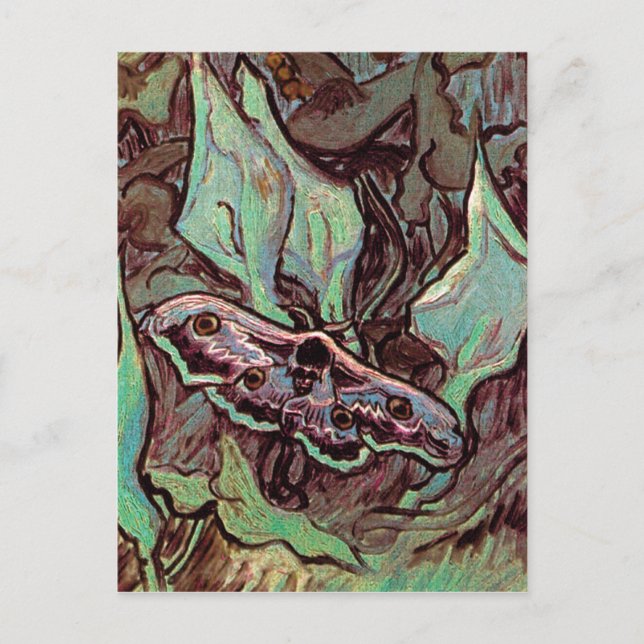Postal Vincent Van Gogh - Gran Polilla Pavo Real Arte Fin (Anverso)