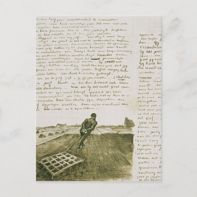 Postal Vincent van Gogh | Hombre tirando de una flecha (Anverso)