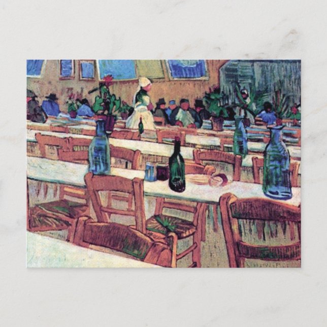 Postal Vincent Van Gogh - Interior de un restaurante (Anverso)
