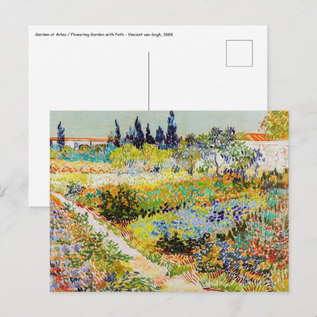 Postal Vincent van Gogh - Jardín de Arles (Anverso / Reverso)