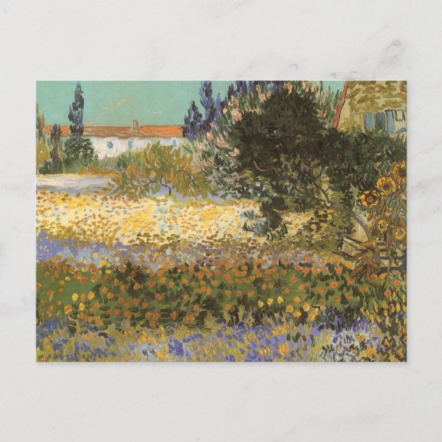 Postal Vincent van Gogh - Jardín de flores (Anverso)