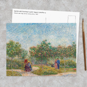Postal Vincent van Gogh - Jardín en Montmarte con enamora