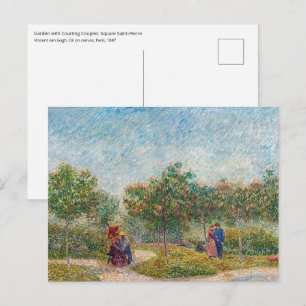 Postal Vincent van Gogh - Jardín en Montmarte con enamora