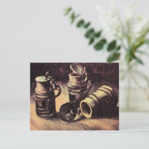 Postal Vincent van Gogh, jarras de cerveza,