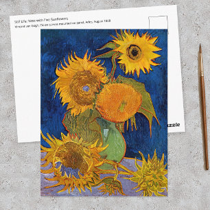Postal Vincent van Gogh - Jarrón con cinco girasoles