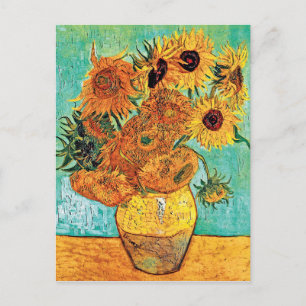 Postal Vincent Van Gogh - Jarrón con doce girasoles