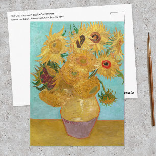 Postal Vincent Van Gogh - Jarrón con doce girasoles