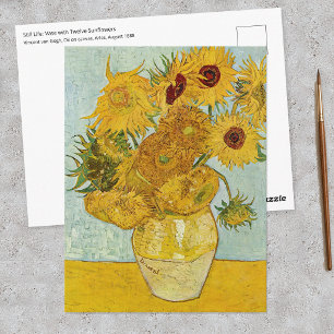 Postal Vincent Van Gogh - Jarrón con doce girasoles