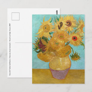Postal Vincent Van Gogh - Jarrón con doce girasoles