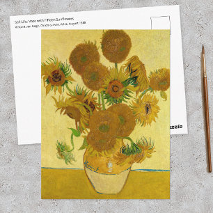 Postal Vincent van Gogh - Jarrón con quince girasoles