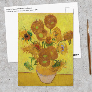 Postal Vincent van Gogh - Jarrón con quince girasoles