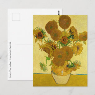 Postal Vincent van Gogh - Jarrón con quince girasoles