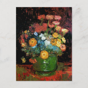 Postal Vincent Van Gogh - Jarrón con Zinnias Arte Fino