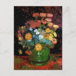 Postal Vincent Van Gogh - Jarrón con Zinnias Arte Fino