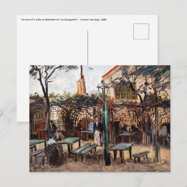 Postal Vincent Van Gogh - La Guinguette en Montmartre (Anverso / Reverso)