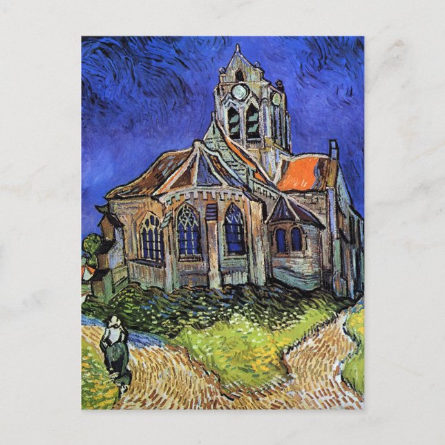 Postal Vincent Van Gogh - La Iglesia de Auvers (Anverso)