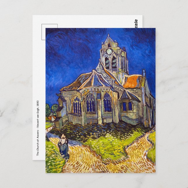 Postal Vincent van Gogh - La Iglesia de Auvers (Anverso / Reverso)