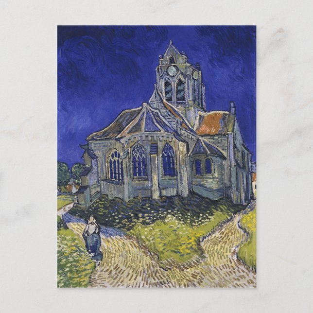 Postal Vincent Van Gogh - La Iglesia de Auvers (Anverso)