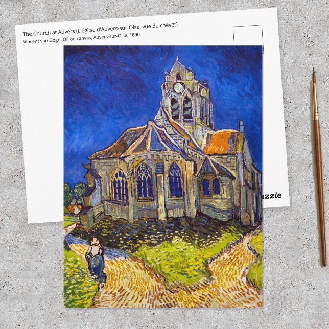 Postal Vincent van Gogh - La Iglesia en Auvers (Subido por el creador)