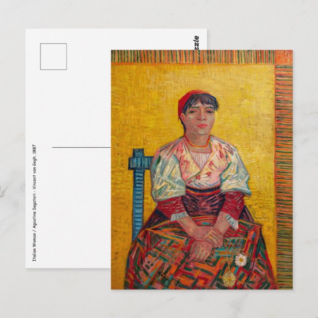 Postal Vincent Van Gogh - La Mujer Italiana (Anverso / Reverso)
