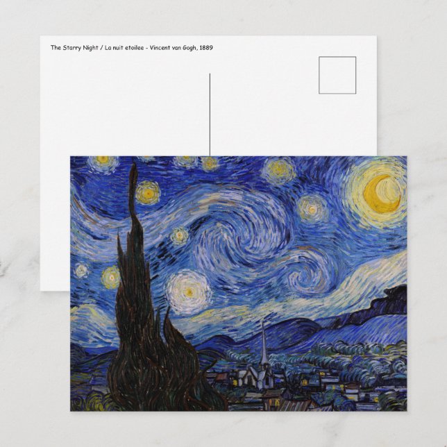 Postal Vincent Van Gogh - La noche estrellada (Anverso / Reverso)