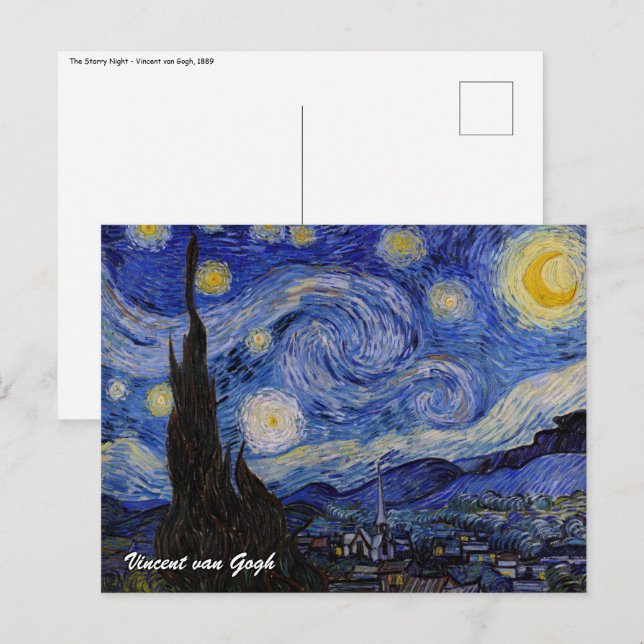 Postal Vincent Van Gogh - La noche estrellada (Anverso / Reverso)