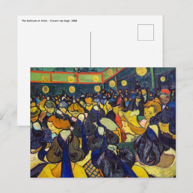 Postal Vincent van Gogh - La sala de baile de Arlés (Anverso / Reverso)