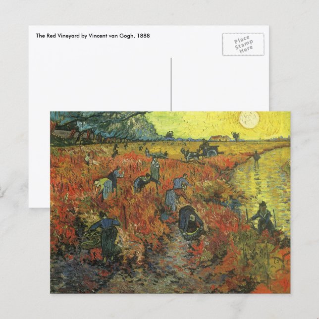 Postal Vincent van Gogh - La viña roja (Anverso / Reverso)