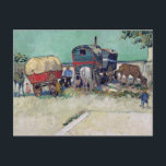 Postal Vincent van Gogh | Las caravanas, el campamento gi<br><div class="desc">Caravanas,  campamento gitano cerca de Arles,  1888 | por Vincent van Gogh | Ubicación del arte: Musee d'Orsay,  París,  Francia | Artista neerlandés | Número de colección de imágenes: XIR33808</div>