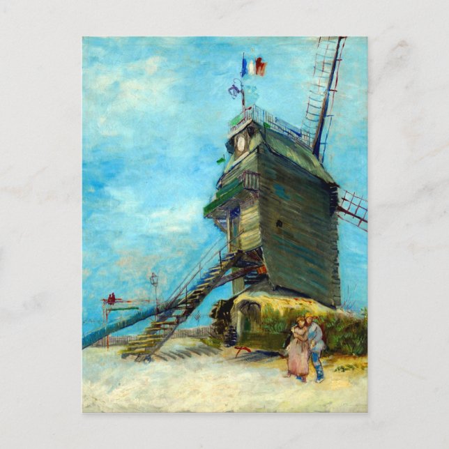 Postal Vincent van Gogh Le Moulin de la Galette (Anverso)