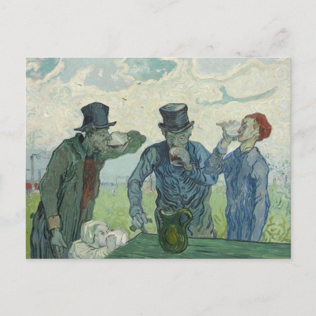 Postal Vincent van Gogh - Los Bebidores (Anverso)