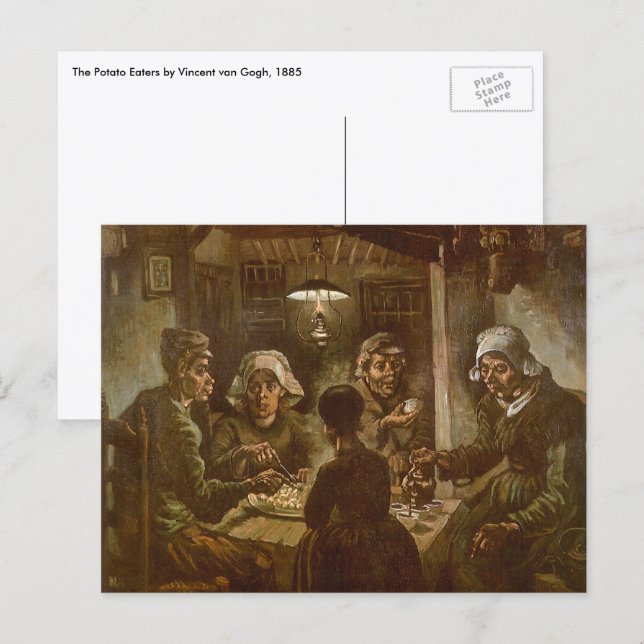 Postal Vincent van Gogh - Los comedores de patatas (Anverso / Reverso)