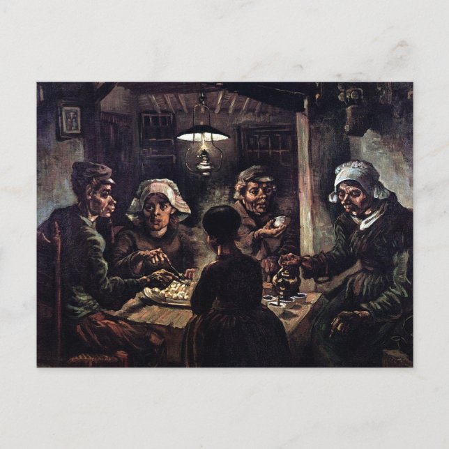 Postal Vincent Van Gogh - Los comedores de patatas Arte F (Anverso)