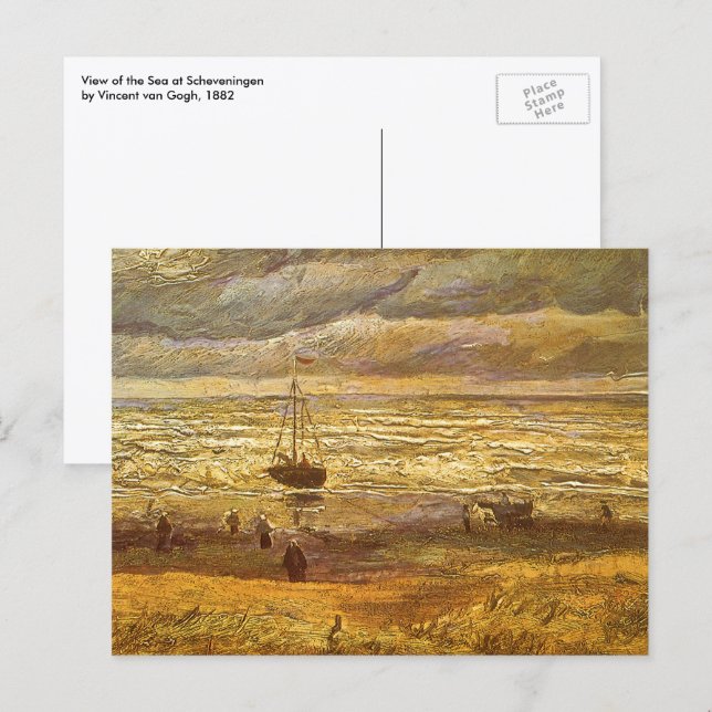 Postal Vincent van Gogh - Mar en Scheveningen (Anverso / Reverso)
