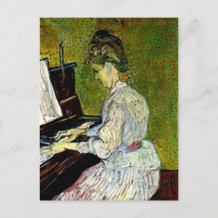 Postal Vincent Van Gogh - Marguerite Gachet al piano