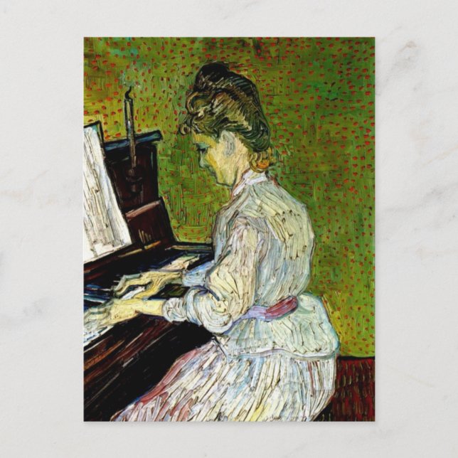 Postal Vincent Van Gogh - Marguerite Gachet al piano (Anverso)