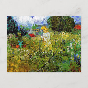 Postal Vincent Van Gogh - Marguerite Gachet en el jardín