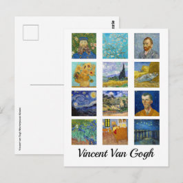 Postal Vincent Van Gogh - Mosaico de las Obras Maestras
