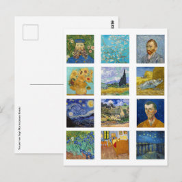Postal Vincent Van Gogh - Mosaico de las Obras Maestras