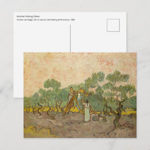 Postal Vincent van Gogh - Mujeres recolectando aceitunas