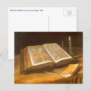 Postal Vincent van Gogh - Naturaleza muerta con Biblia