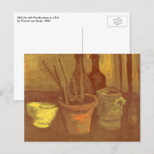 Postal Vincent van Gogh - Naturaleza muerta Pinceles en u
