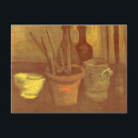 Postal Vincent van Gogh - Naturaleza muerta Pinceles en u<br><div class="desc">Naturaleza muerta con pinceles en una maceta (1884) de Vincent van Gogh es una pintura de naturaleza muerta de arte fino del Post Impresionismo vintage. Las herramientas del pintor en su estudio de pintura. Acerca del artista: Vincent Willem van Gogh (1853-1890) fue un pintor postimpresionista cuya obra fue más notable...</div>