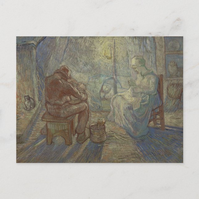 Postal Vincent van Gogh - Noche (después de Millet) (Anverso)