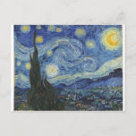 Postal Vincent van Gogh | Noche estrellada, junio de 1889<br><div class="desc">VAN GOGH->Post-Impresionista, estrellas, estrellas, noctámbulos, paisajes, aspiración a iglesia, luna, luna, árbol, cielo, cósmico, St, Remy, Provenza, francés, Saint-Remy, Post-Impresionismo, icónico\\La noche estrellada, junio de 1889 (petróleo sobre lienzo), Gogh, Vincent van (18553-99 0) / Museo de Arte Moderno, Nueva York, EE.UU. / Biblioteca de Arte Bridgeman | Número de colección...</div>