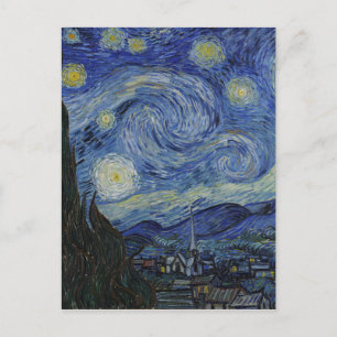 Postal Vincent Van Gogh - Noche estrellada. Pintura de ar